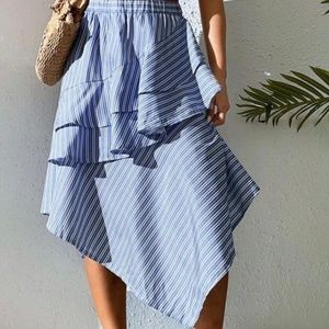Asymmetrical midi skirt